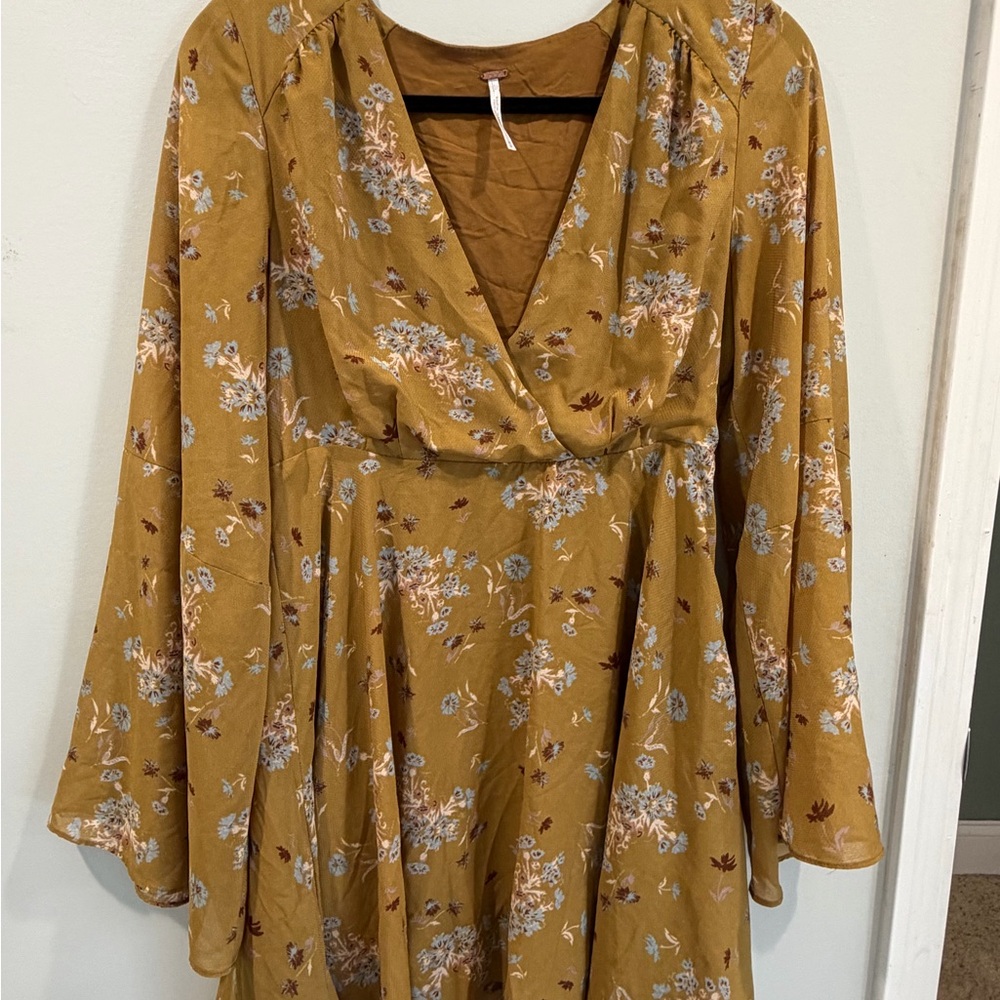 Free People Boho Long Sleeve Floral Dress